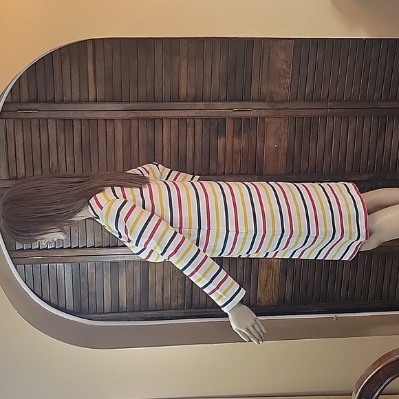 Old Navy White Striped SP Pullover Dress - Picture 2 of 7